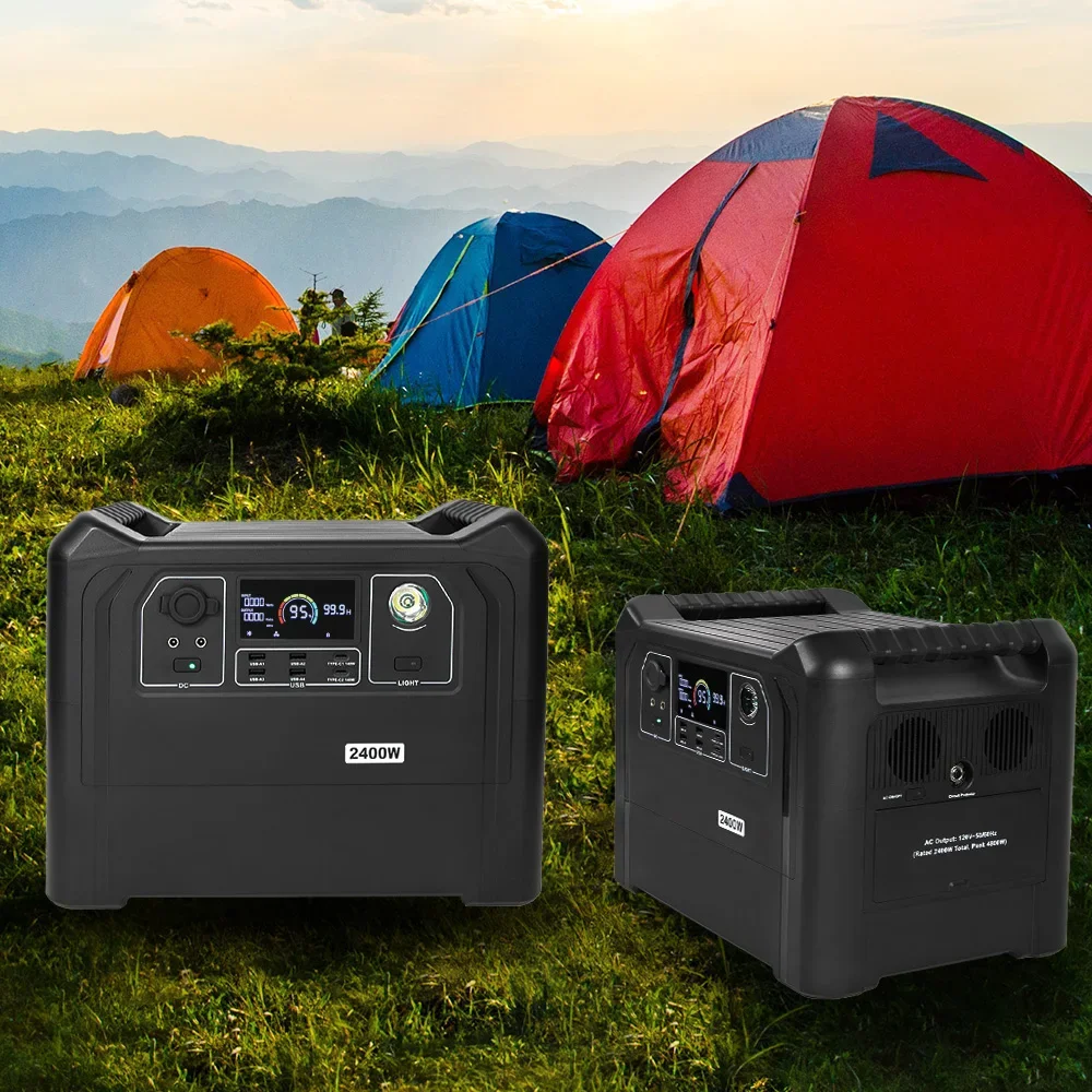 120V 2300W 2400W Electric Mobile Charging Portable Battery Power Station Outdoor Camping