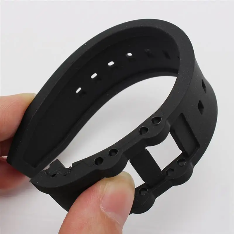 26mm Black Comfortable Silicone Watch Strap Replacement Smart Bracelet for Watchband Waterproof Sports Silica Belt