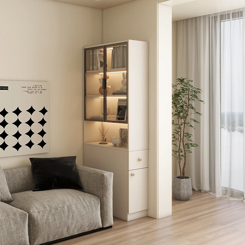 

Solid wood sofa, crevice storage cabinet, side side , pull-out , narrow , bookcase storage, storage