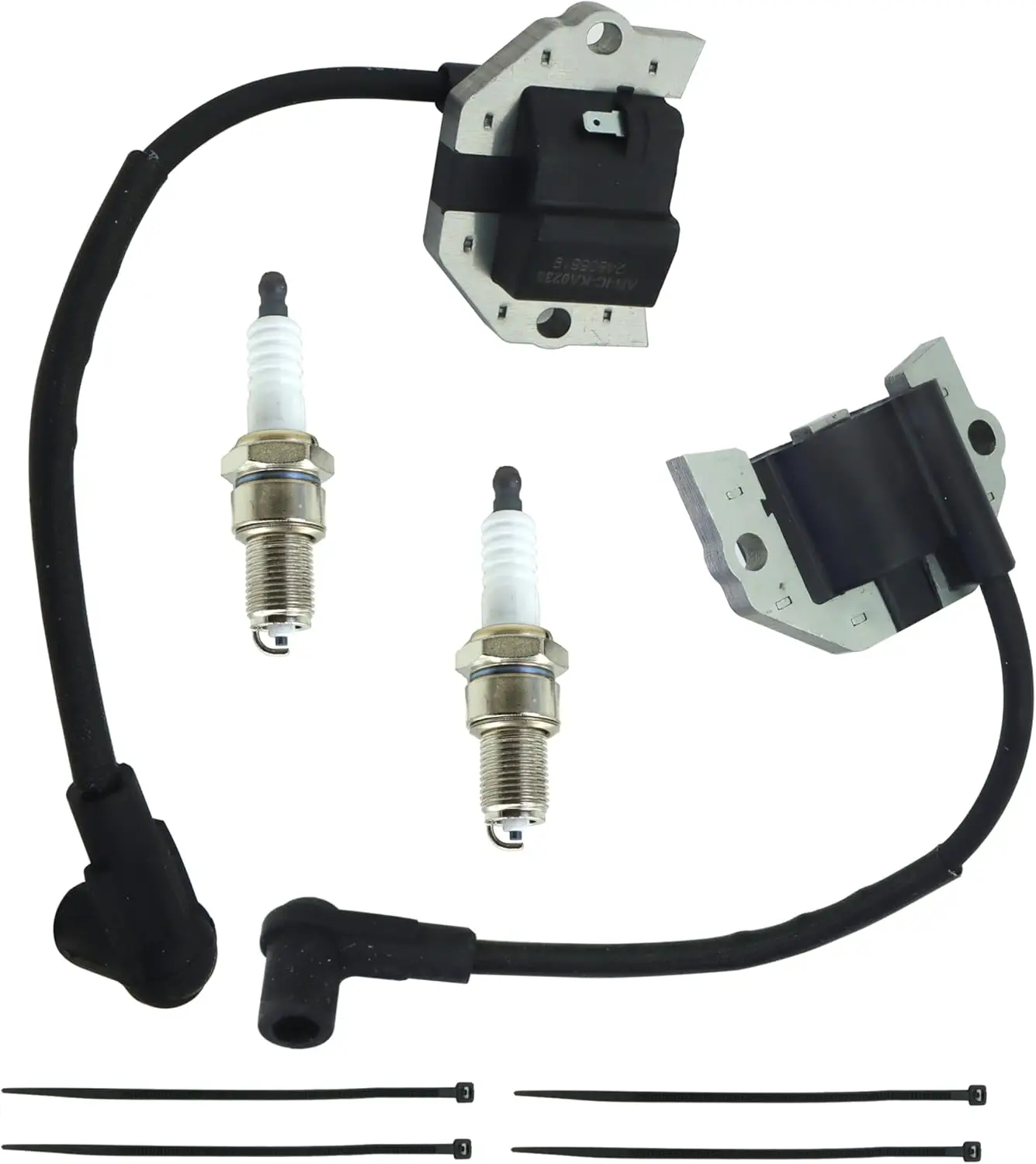2 Sets of 21171-0745 Ignition Coils Module for Kawasaki FH721V FH601V FH641V FH661V FH680V Lawn Mowers Engine with Spark Plug,Re