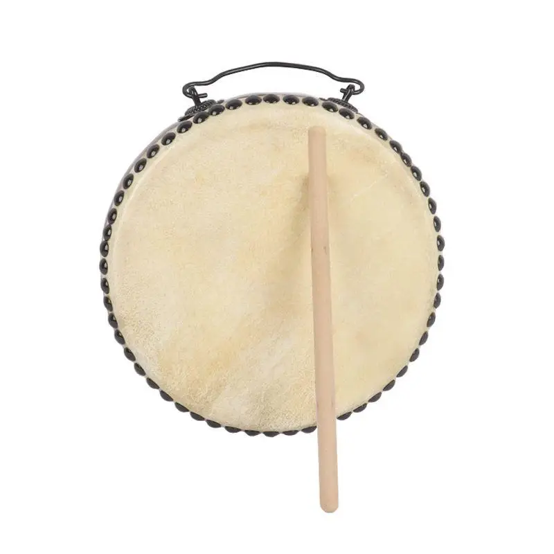 7 Inch Tambourine Taiwan China Characteristics Cow Leather Flat Drum Temple Buddhist Supplies Professional Percussion Instrument