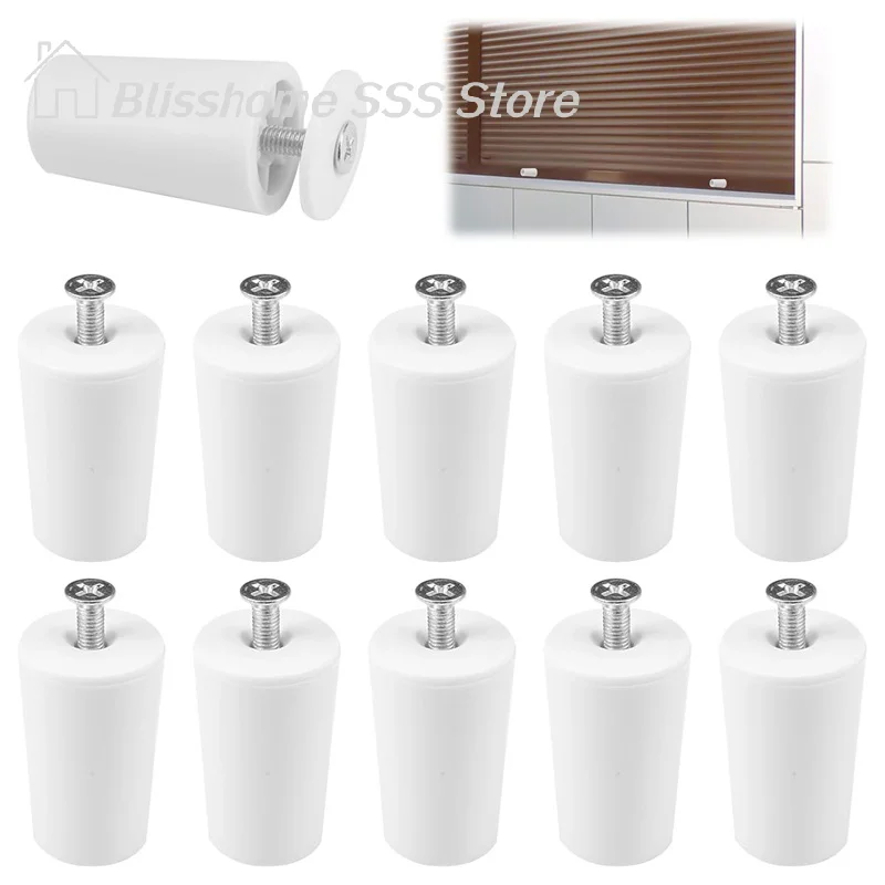 【S】8Pcs White Plastic Blind Stoppers Smooth Compact Roller Shutter Repair Curtains Accessories Window Blind Stopper Parts