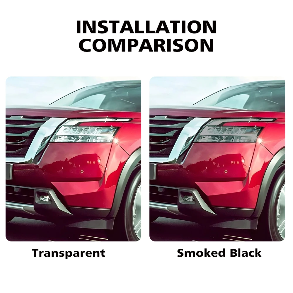 TPU Car Headlight Protective Film for Nissan Pathfinder 2022-2026 Pre-Cut Smoke Black High-Gloss PPF Anti-Scratch Vinyl Wrap Kit