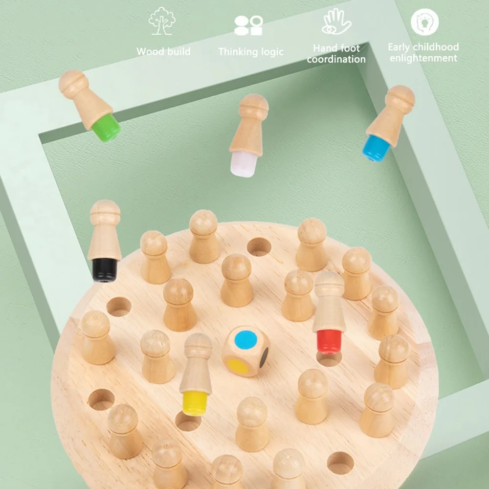 Memory Training Matchstick Chess Game Educational Blocks Matchstick Design Early Education Game Block Board Game