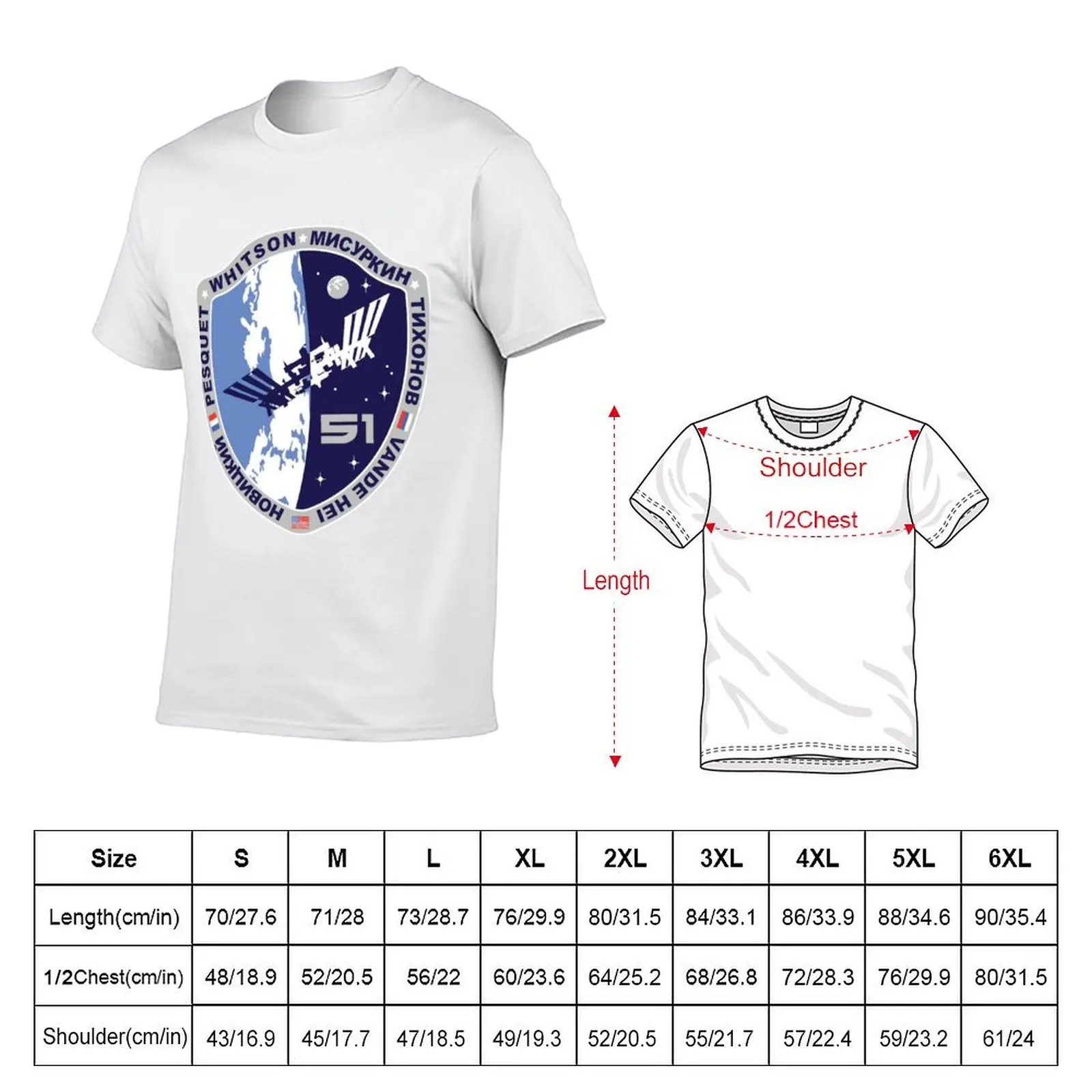 Expedition 51Original Crew Mission Patch T-Shirt Fashion Letter Print T-Shirt