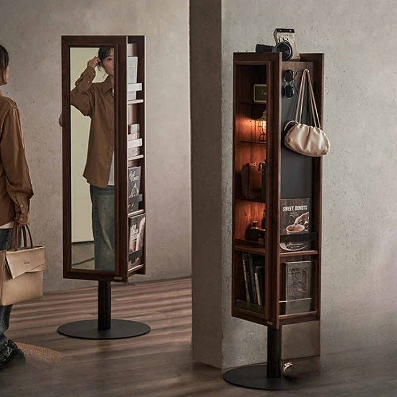

шкаф для спальни, дома, зеркало в полный рост, вешалка для журналов из черного ореха, многоцелевой шкаф от пола до потолка, зеркало в полный рост