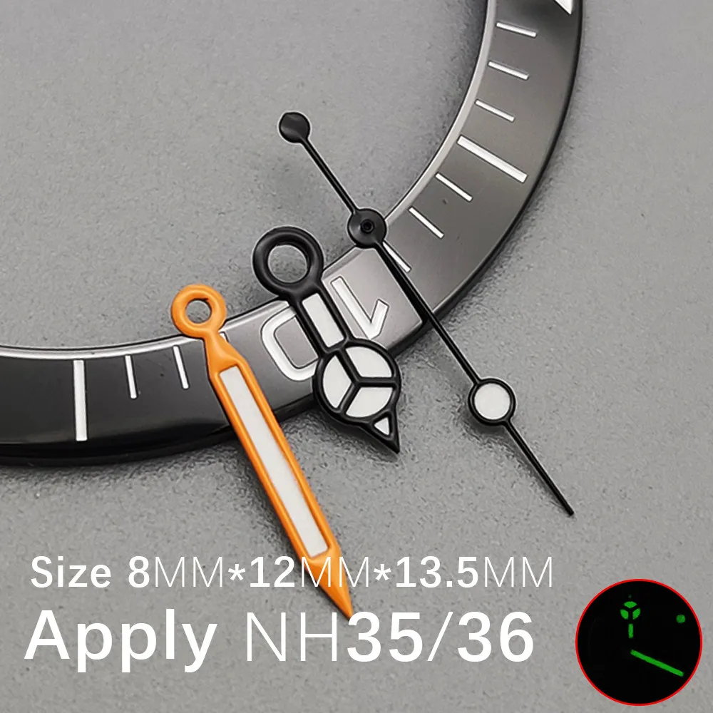 Blue Green Dual Luminous Watch Hands Diver Style DIY Mod Replacement Parts Fits NH35 NH36 Movement For Seiko Submariner Watch view 3