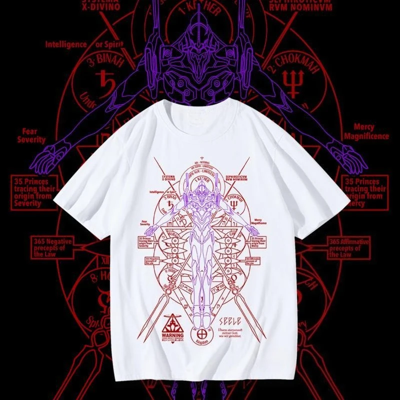 Camiseta con articulación de EVA para hombre, novedad de verano 2021, unidad de Anime holgada de algodón puro-01, manga corta periférica, tendencia de manga corta