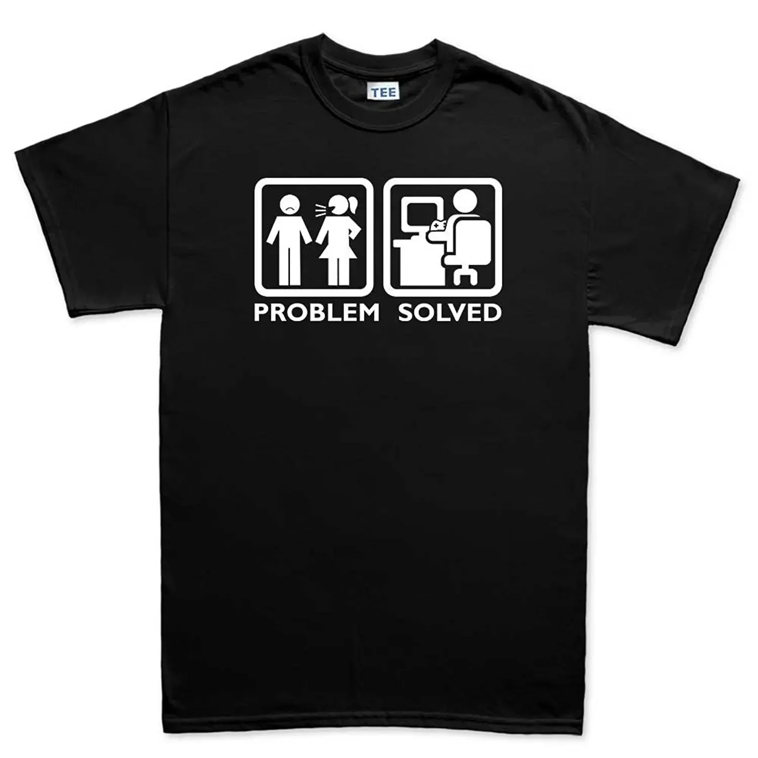 Problem Solved Funny PC Computennr Geek Nerd T-Shirt 100% Cotton O-Neck Summer Short Sleeve Casual Mens T-shirt Size S-3XL