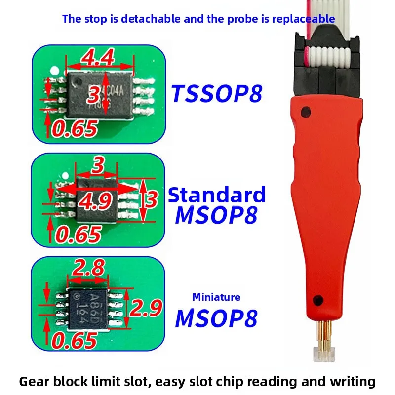 1PCS TSSOP8/MSOP8/Mini MSOP8 Chip Download Burn Write Probe Elastic Block Burn Needle  Car Instrument Program Connection Cable