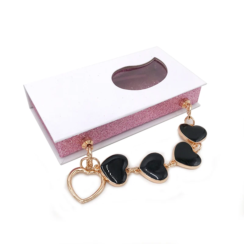 10pcs 속눈썹 상자 체인 속눈썹 포장 진주 체인 케이스 예쁜 맞춤 속눈썹 케이스