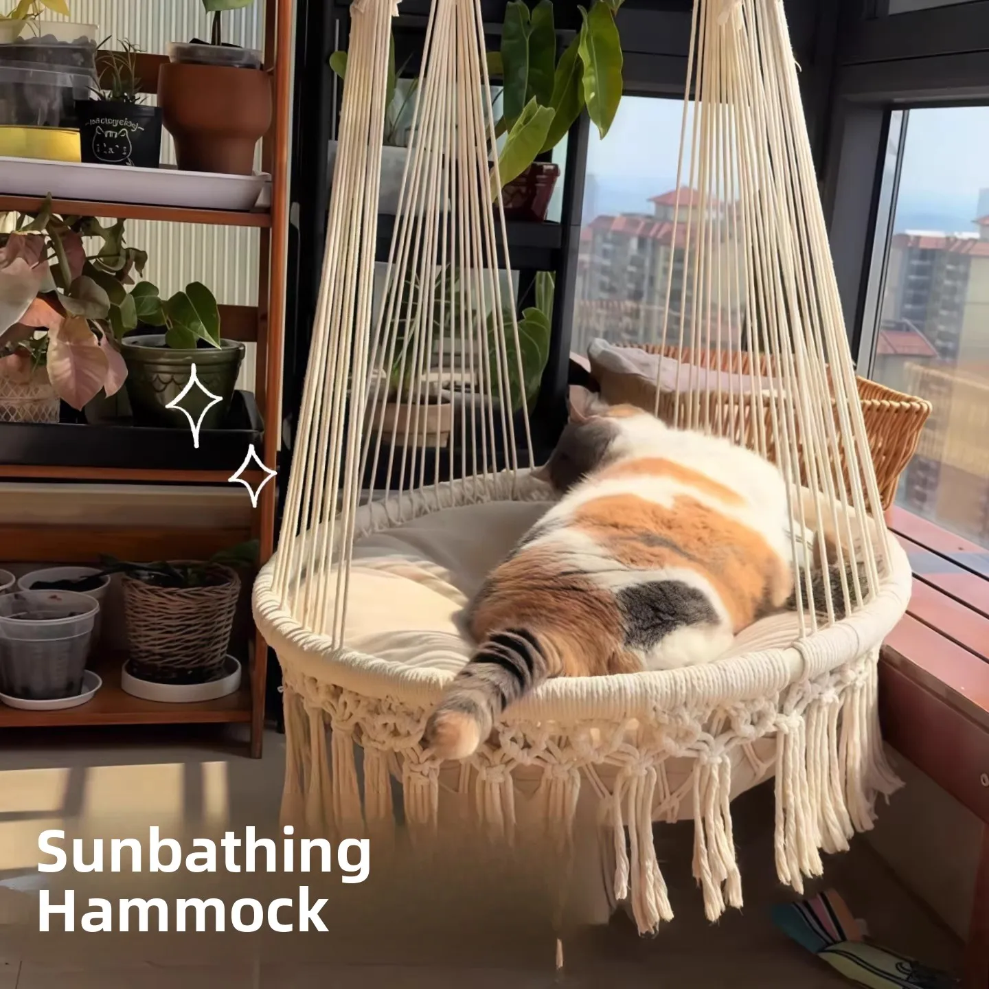 

Новая подвесная круглая лежанка-гамак для домашних животных, универсальная для кровати и балкона, экономит место, теплая, всесезонная, не настраиваемая