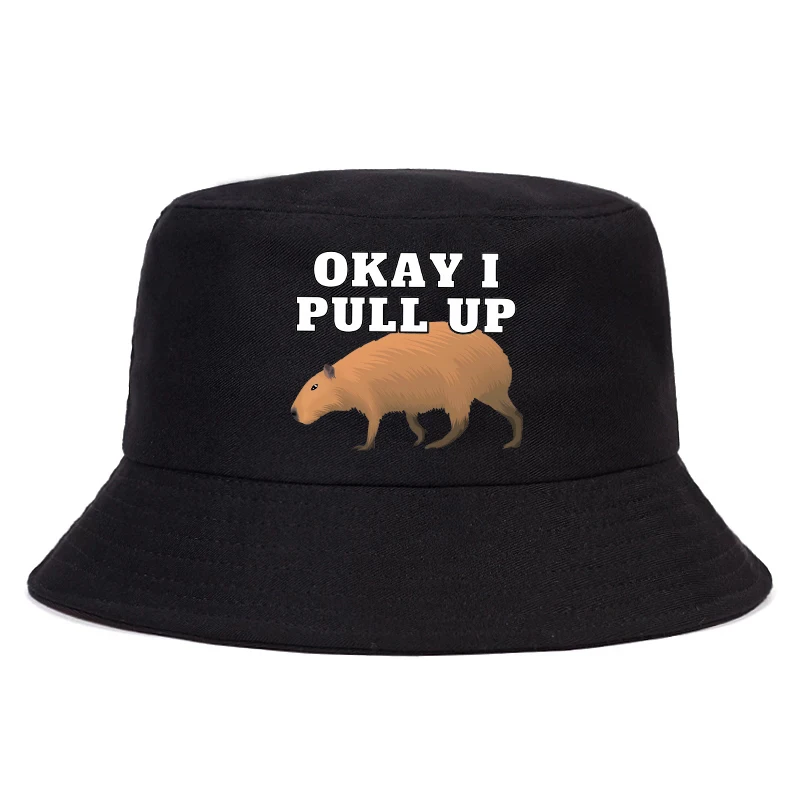 Funny Animals Capybara Summer Hat Women Men Panama Bucket Cap The Design Flat Visor hat Harajuku 90s Fisherman hat Bucket hats