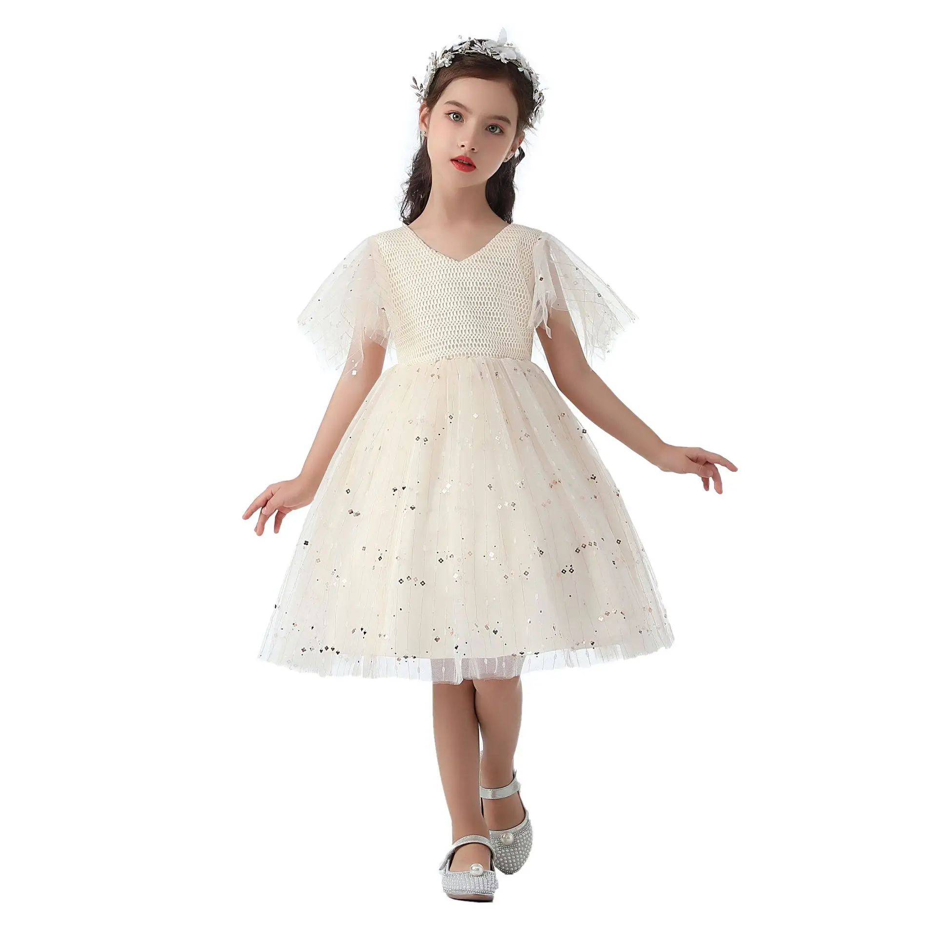 

HETISO Girl Lace Princess Dresses Flower vestido infantil menina Batwing Sleeve Baby Costumes Girls 3 8 10 Years
