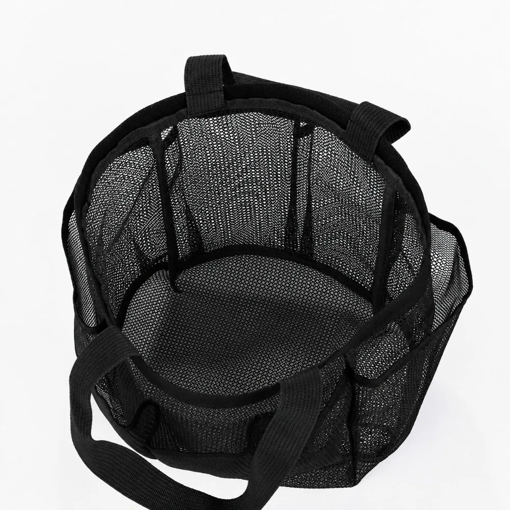 Portable 8 Pockets Mesh Shower Bag Quick Dry 2 Handles Hanging Toiletry Bag Mesh Shower Caddy Organizer College Dorm