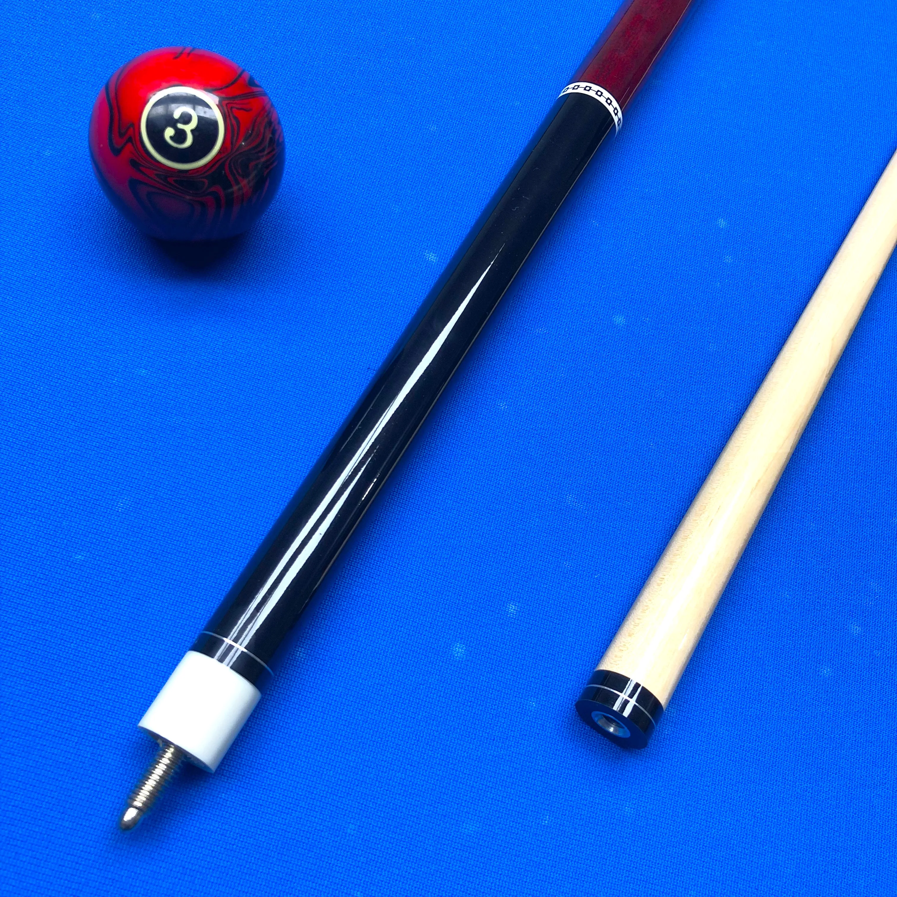 13mm Tip Professional Pool Cue with Lizard Skin Pattern Stainless Steel Joint Colorful Maple Shaft High-Precision Billiard Stick