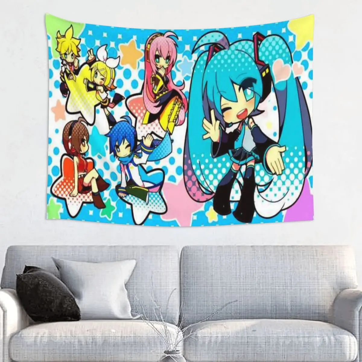 

Хацунэ Мику гобелен настенный хиппи полиэстер гобелен богемное настенное одеяло Настенный декор Тапиз