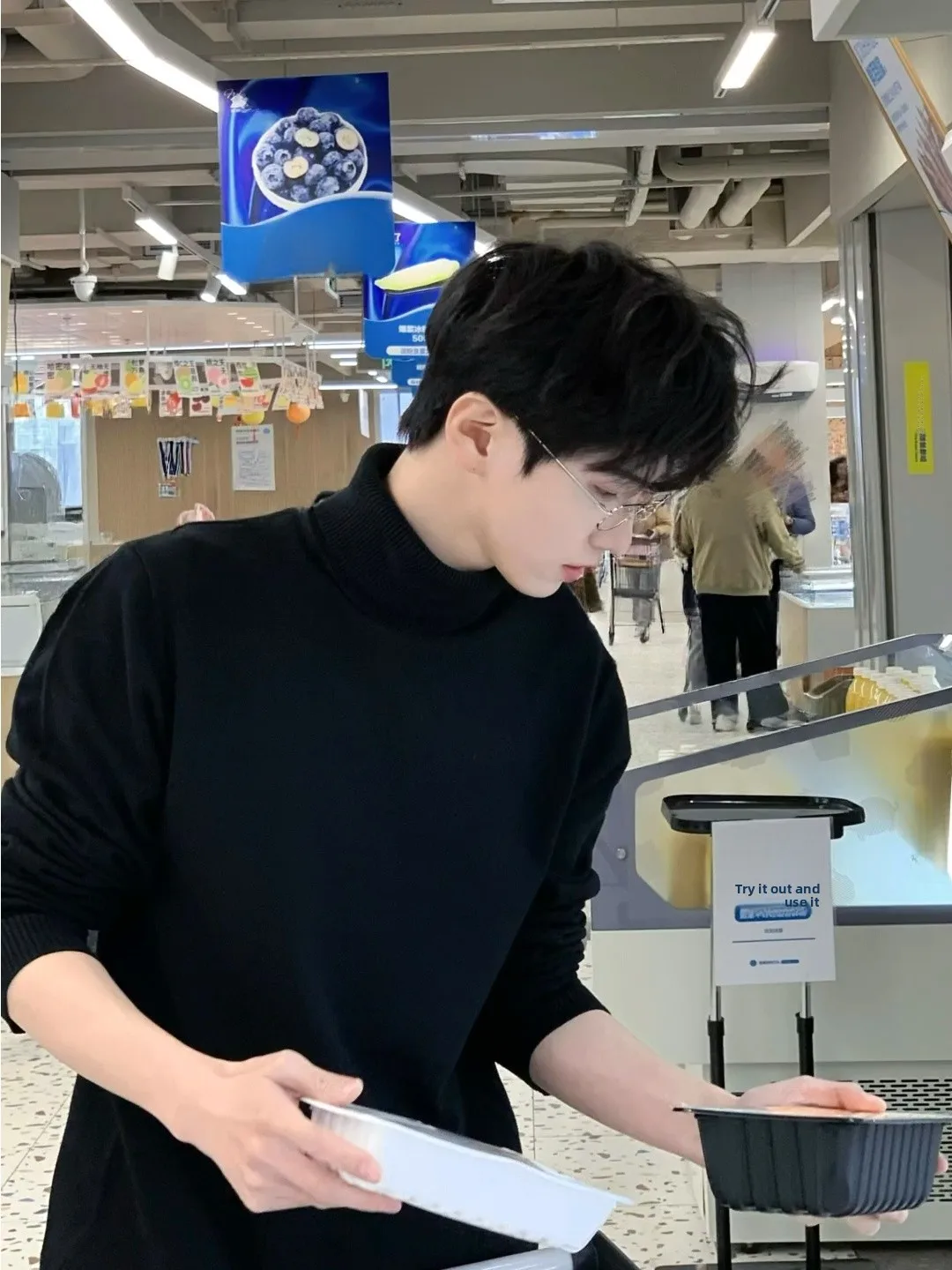 

Мужской зимний свитер с высоким воротником Bla, трикотажный топ премиум-класса с флисовой подкладкой, длинный рукав, полиэстер