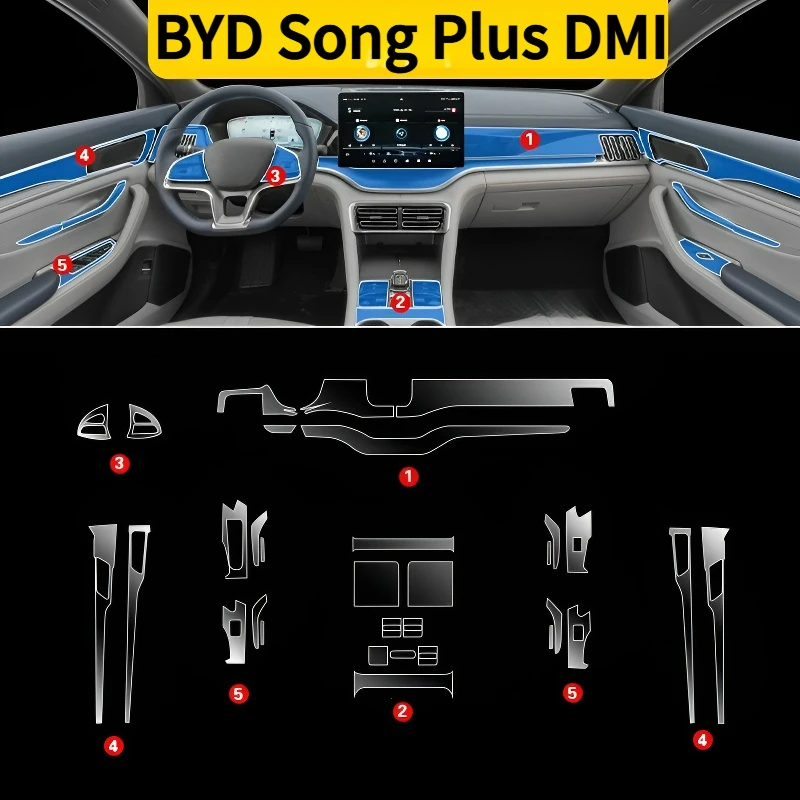 For BYD Song Plus 23-25models Dashboard Multimedia GPS Console Navigation Transparent Anti-Scratch Protection Film Modification