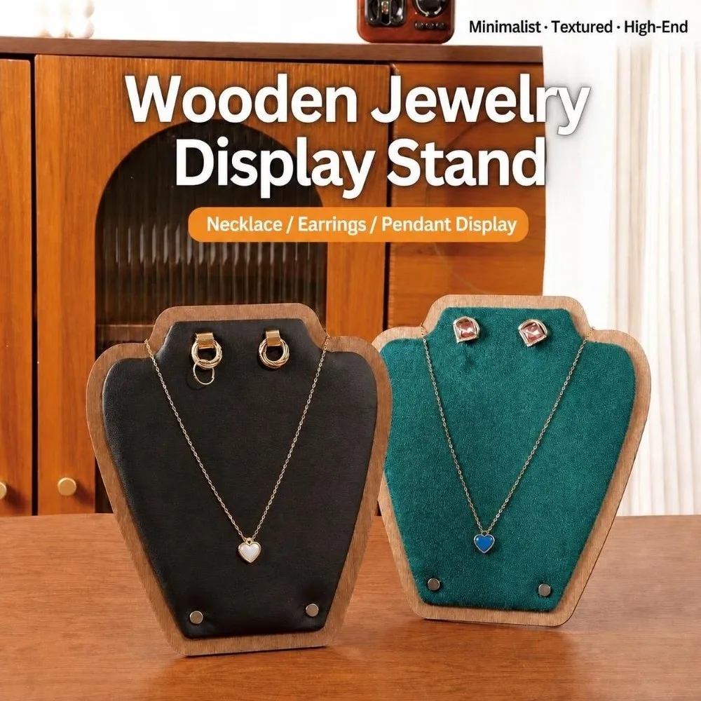Removable Earrings Display Stand Storage Leather Wood Chain Hanger Jewelry Display Board Jewelry Photography Props