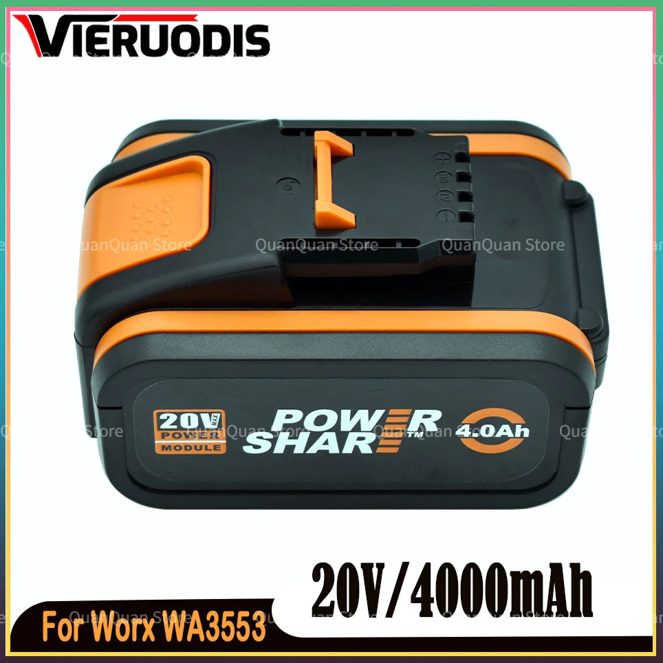 

For 20V Battery 4000mah Li-ion for Worx WX390/WX176/WX166.4/WX372.1 WX800/WX678/WX550/WX532/WG894E WG629E/WG329E/WG2