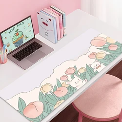 Anime Deskmat 900x400 Laptop Table Mat Cute Rabbit Rubber Accessories Gaming Mouse Mat Keyboard Carpet Mouse Pad Office Deskmat