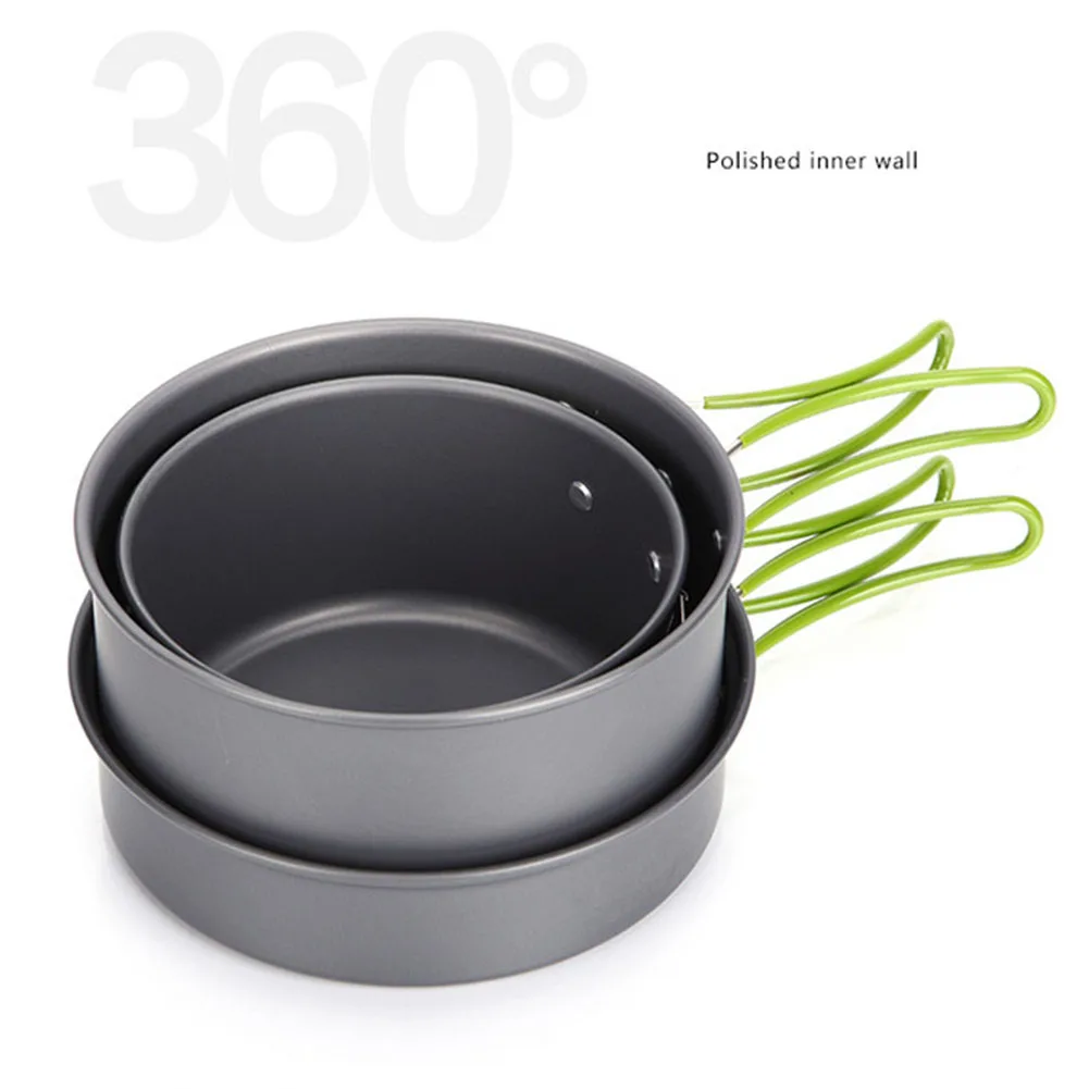 

Camping Cooking Gear Large Frying Pan 165*47mm 1L Non-Stick Camping Kit Compact Mesh Bag Easy-Clean Non-Stick For Camping Trips