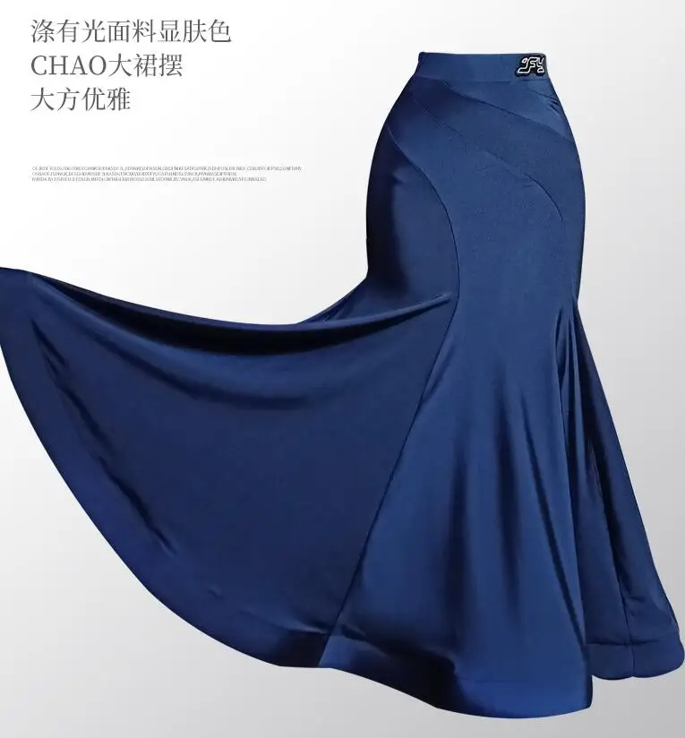 

navy blue woman fashion ballroom dance dress lady velvet waltz dancing long dress long sleeve625