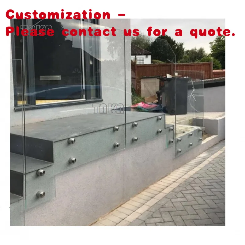 custom.Simple Design Easy Install Frameless Standoff Glass Railing Stair or Balcony