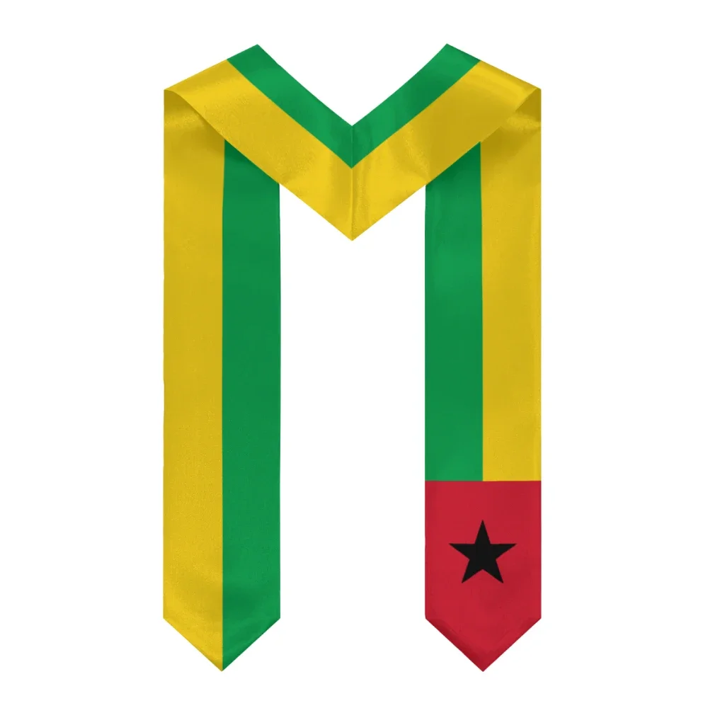 Customization More Design Graduation Shawl Guinea-Bissau Flag & United States Flag Stole Sash Honor Study Aboard International S