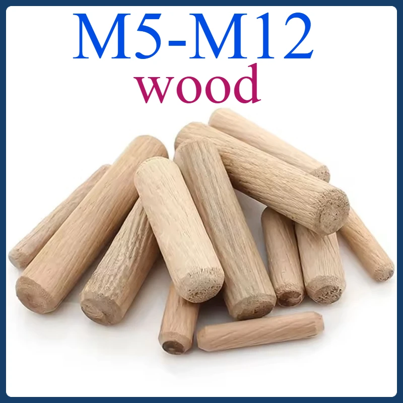 

M5 M6 M8 M10 M12 Wooden Round Dowels - Furniture Fittings for Drawers Wardrobes Cabinets Wood Connecting Pins Tenon Sticks