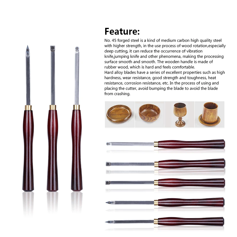 XCAN Wood Turning Tools Carbide Insert Cutter Square Shank Wood Turning Chisel for WoodWorking Lathe Machine