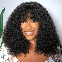 Curly Human Hair Wigs For Women Human Hair Bob Wig Kinky Curly Wig With Bangs Perruque Cheveux Humain Full Machine Made Wig