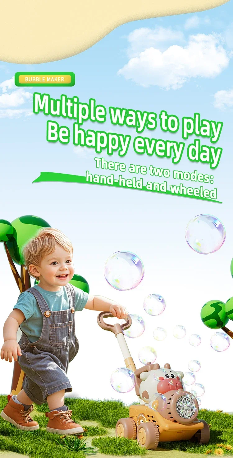 ماكينة نفخ الفقاعات المدفوعة يدويًا، لطيفة وممتعة ومحمولة مع ألعاب فقاعات الحيوانات الكهربائية المضادة للانزلاق