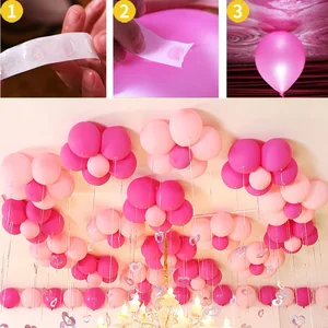 100-1000 PCs Ballonkleber für Ballonzubehör Ballon Punkt Geburtstag Hochzeitsballoons Kleber Aufkleber Luftballons Unterstützung Unterstützung 12 Hauptverkaufsdekoration für die Taufe - №6
