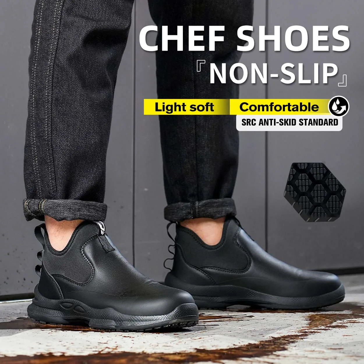 Men Chef Shoes Non-slip Waterproof Oil-proof Shoes Comfortable Work shoes for Man resistant business casual New Fashion Durable