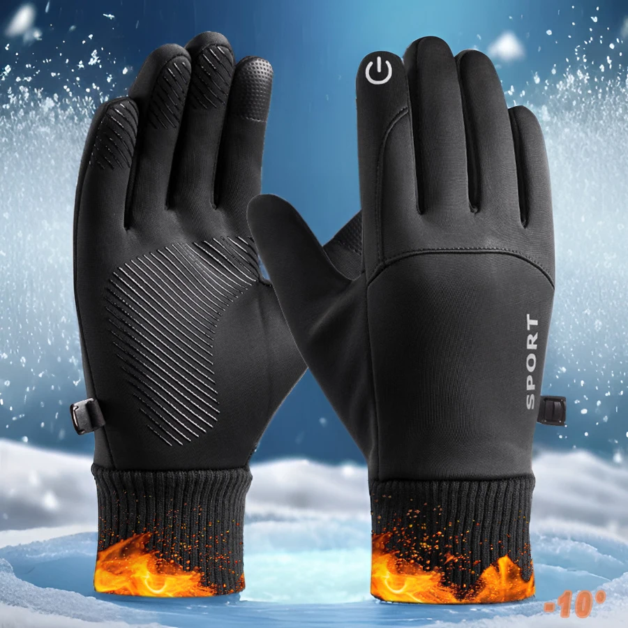 

Winter Thermal Sport Gloves Men Women Touch Screen Windproof Anti Slip Glove Hands Warm for Hiking Driving Running Bike Cycling