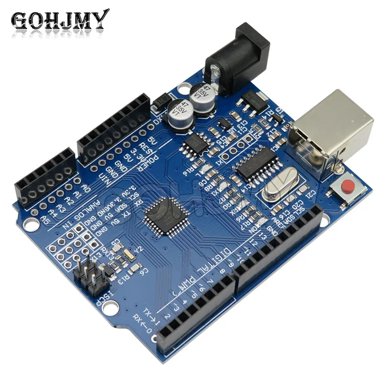 1 Juego para UNO R3 CH340G + Chip Mega328P 16Mhz para placa de desarrollo Arduino UNO R3 + CABLE USB