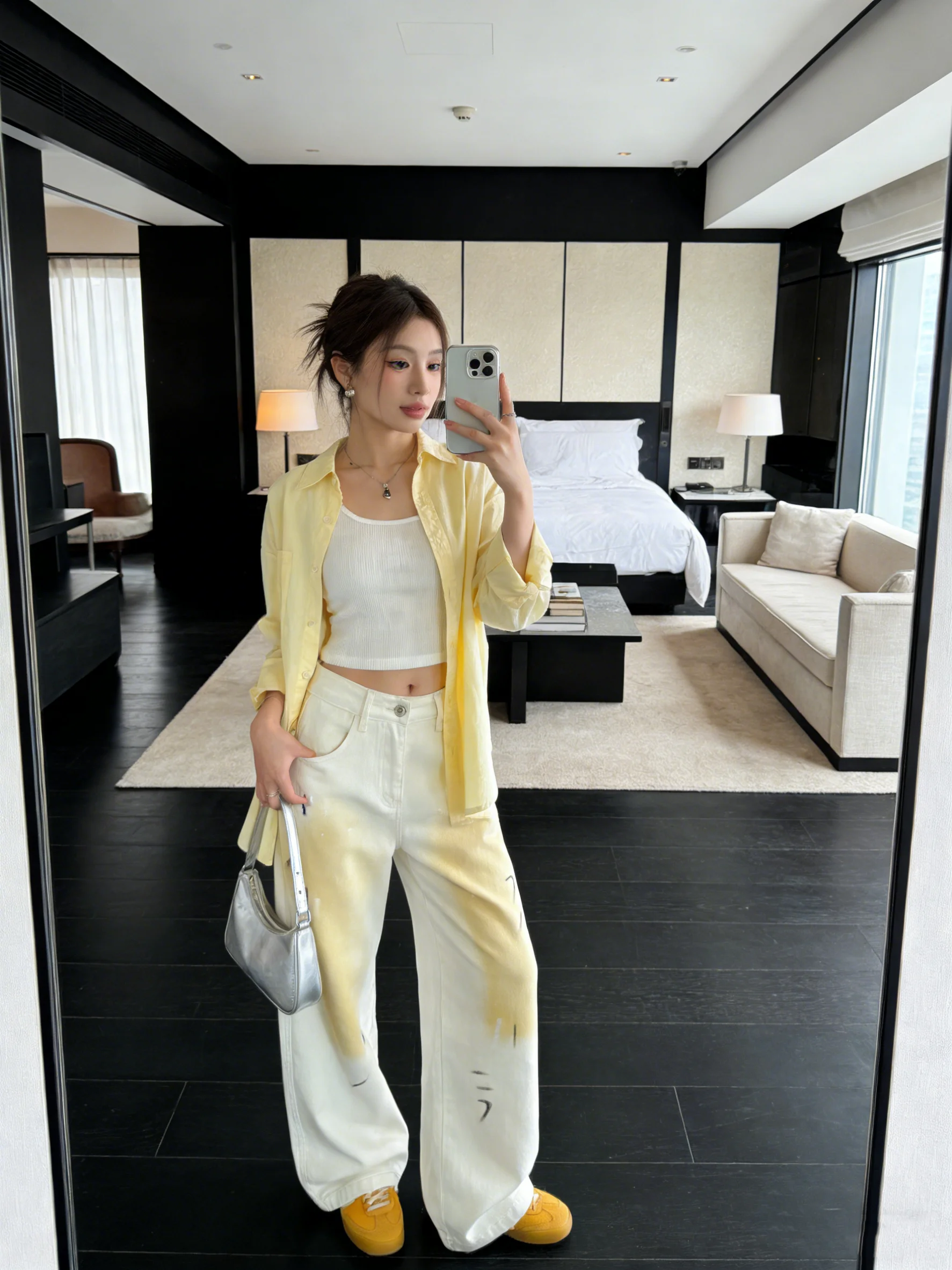 

Новые женские джинсы с высокой талией и широкими штанинами, весна 2026, модные, с принтом, в стиле ретро, корейско-американский гибридный дизайн