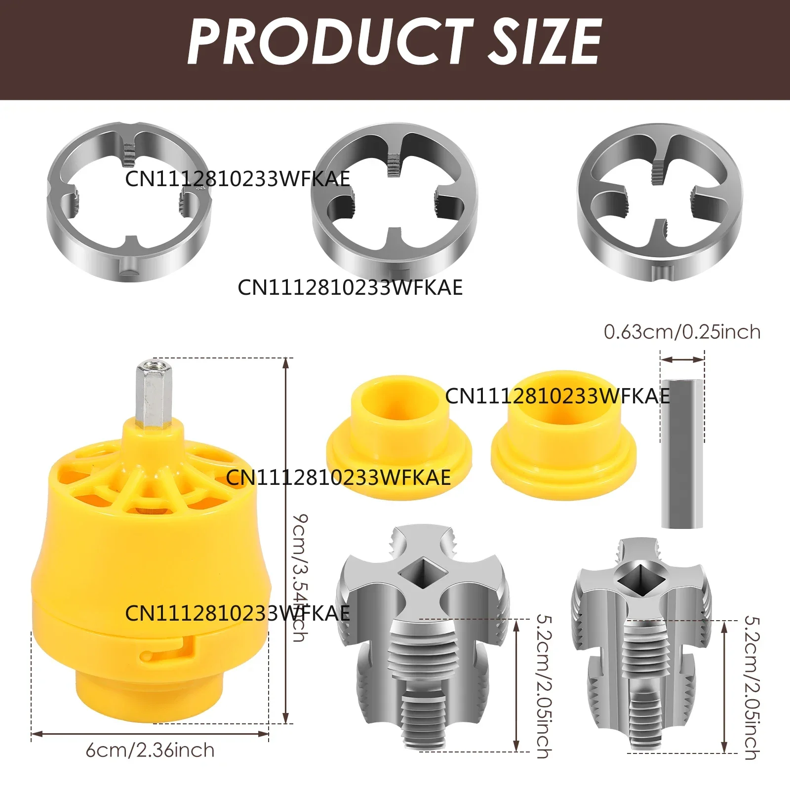 Pipe Threading Tool for Electric Drill PVC Thread Maker Tool with 3 Dies 1/2