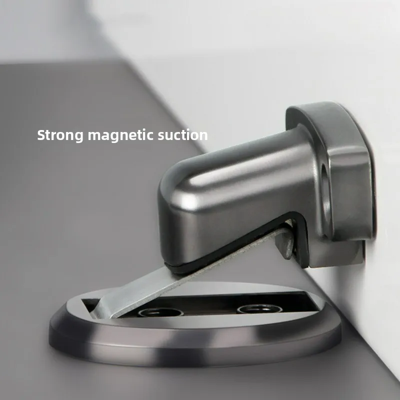 

Zinc Alloy Non Perforated Hotel Silent Anti-collision Door with Circular Solid Floor Suction
