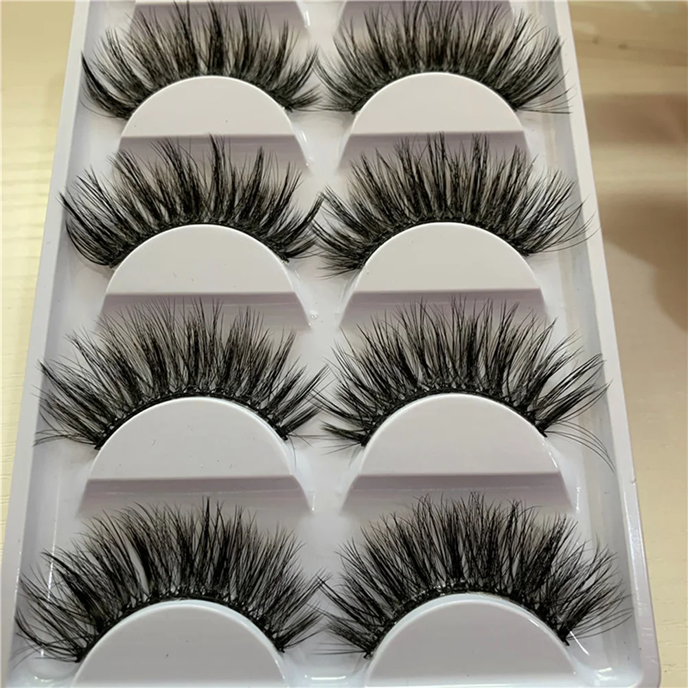 

5Pairs 3D Imitation Eyelashes Natural Dense Long Reusable Easy to Apply Remove for Women Makeup Daily Party