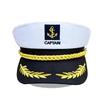 Adult Yacht Sailor Captain Hat Adjustable Men's and Women's Party Hats Makeup Ball Dressing Event Boat Navy Captain Military Cap