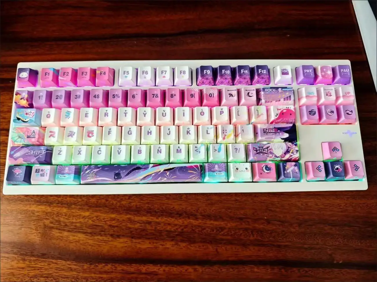 122 Keys Cosmic Princess Kaguya !るなみ ヤチヨ Key Caps MOA Cherry PBT Side Engraved 2d Anime Game Custom Mechanical Keyboard Key Caps