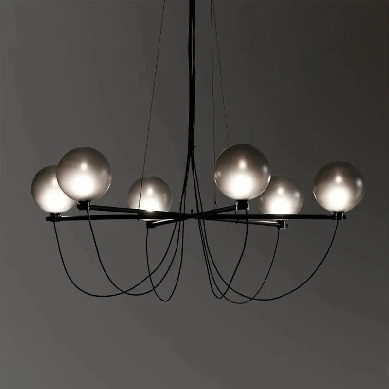 Nordic LED Glass Chandelier Creative Living Dining Room Bedroom Pendent Lamp Postmodern Minimalist Home Decor Lighting Fixtures