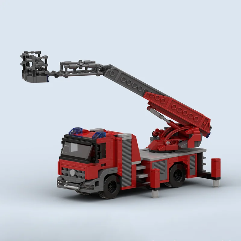 نموذج مكافحة الحرائق Moc قوالب بناء وحدات سلم حريق نماذج من الشاحنات كتل التكنولوجيا عيد الميلاد لتقوم بها بنفسك لعبة هدايا البناء #3