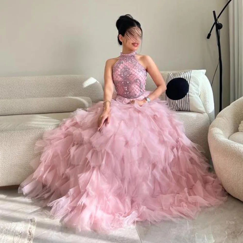 Бальное платье с лямкой на шее и оборками по индивидуальному заказу, бальное платье для выпускного вечера فستان سهرة 1.0ouvär menu Utrecht dedi자