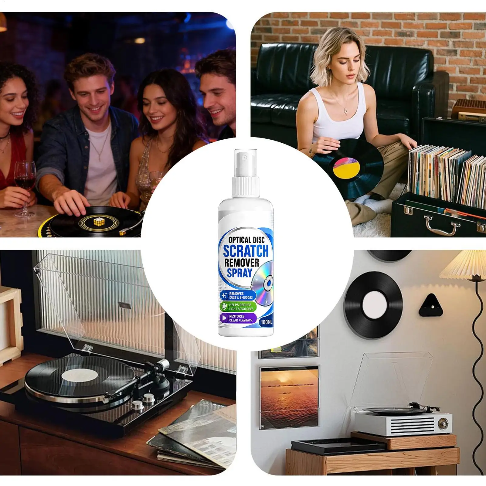 Professional CDs and DVDs Disc Cleaning Kit Premium Disc Cleaning System Gentle Non-Abrasive Formula
