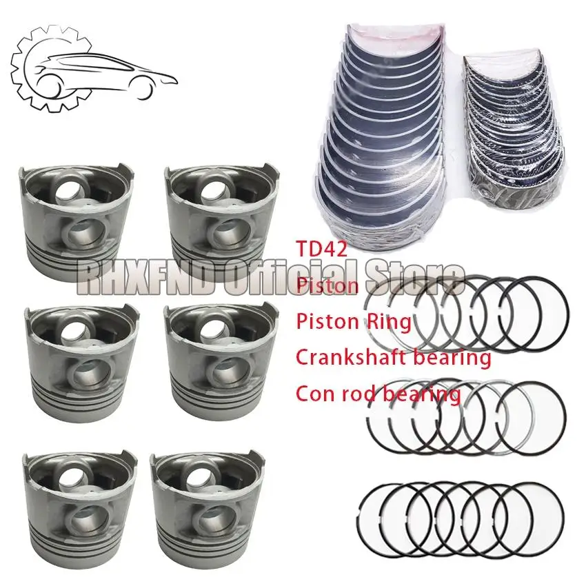 TD42T TD42 Piston Ring/Crankshaft Bearing/Cylinder Liner/Connecting Rod/Gasket Kit For Nissan Safari Pick Up Civilan 4.2D 12V view 3