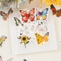 45pcs/box Butterfly Specimen Decorative Boxed Stickers Scrapbooking Aesthetics Label Diary Stationery Album Journal Planner